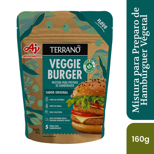 Mistura Para Preparo De Hambúrguer Vegetal Terrano® Veggie Burger Sabor Original 160G