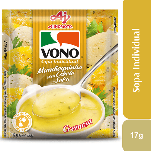 Sopa VONO® Individual Sabor Mandioquinha Com Cebola E Salsa 17G