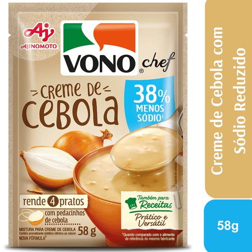 Sopa Cremosa VONO® Chef Sabor Creme De Cebola Menos Sódio 58G