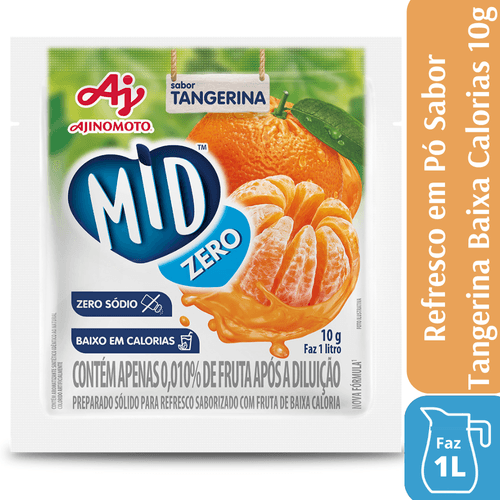 Refresco Em Pó Mid® Zero Sabor Tangerina 10G