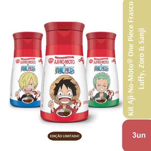 Kit Ajinomoto One Piece Frasco  Luffy - Zoro - Sanji